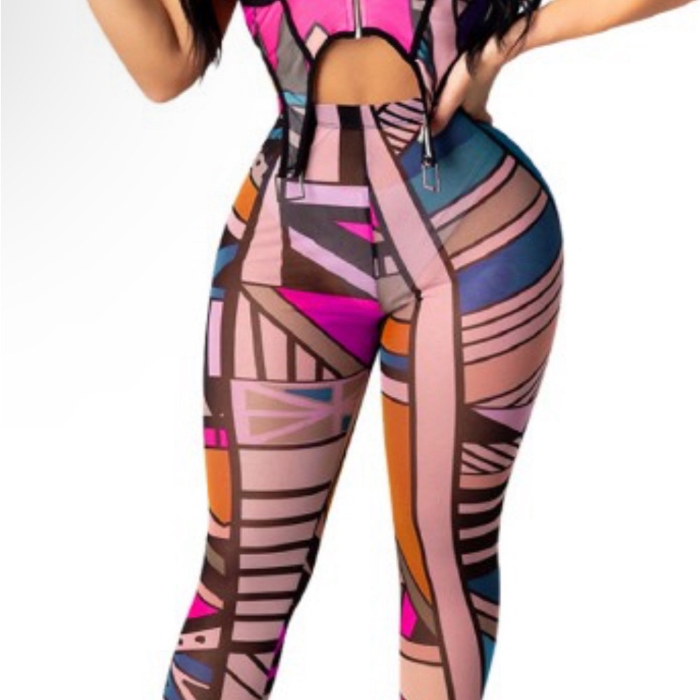 Colorful Geometric Women's 2 Piece Set